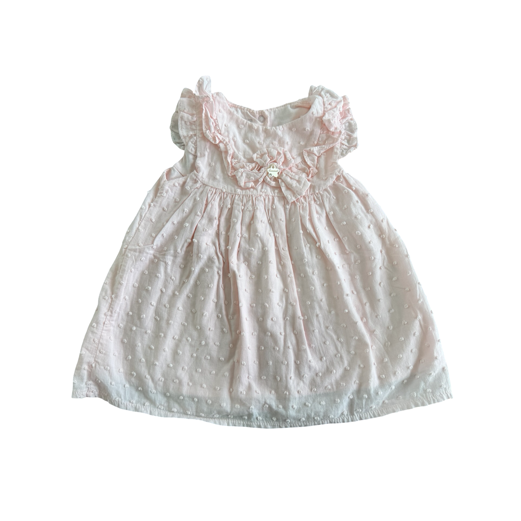 6-9M Light pink pindot cotton dress - Caramell