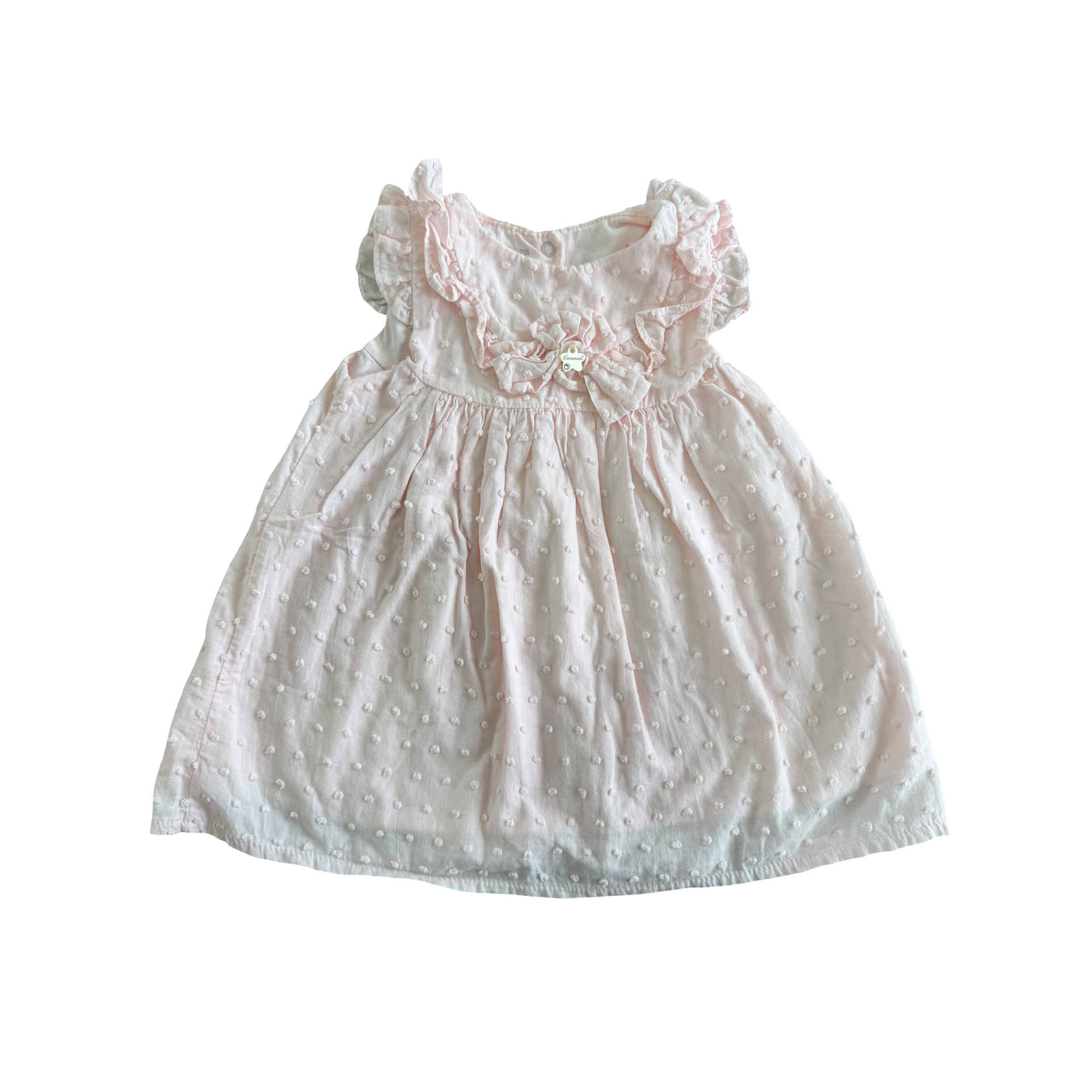 6-9M Light pink pindot cotton dress - Caramell