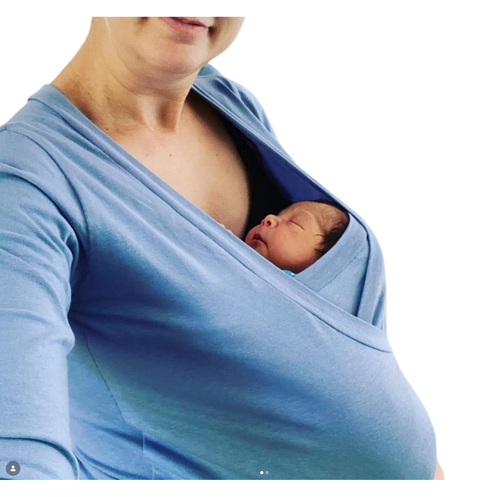 Large Blue Maternity Wrap Shirt - Kanga Sue