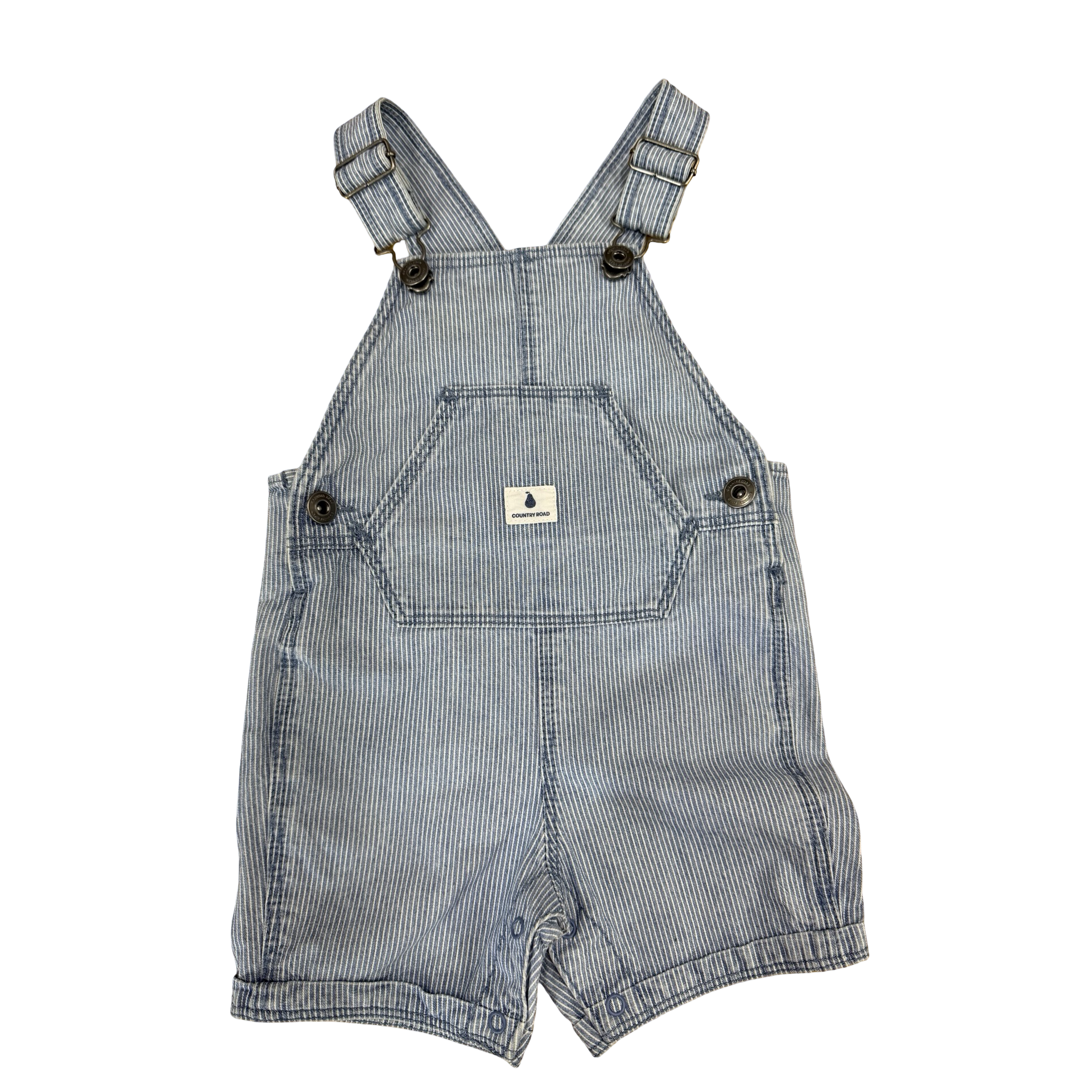 1-2Y Light Blue Striped dungaree - Country road