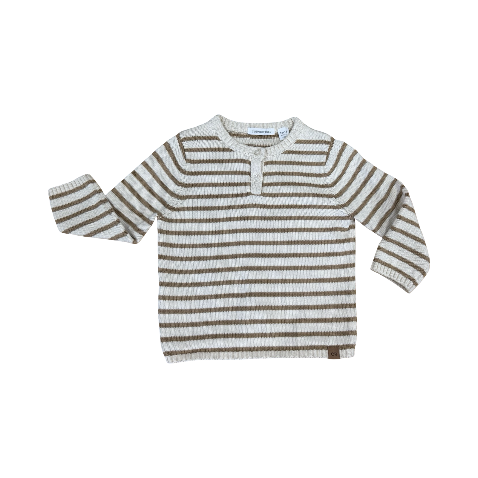 1-2Y Cream & Light brown knitted sweater - Country road