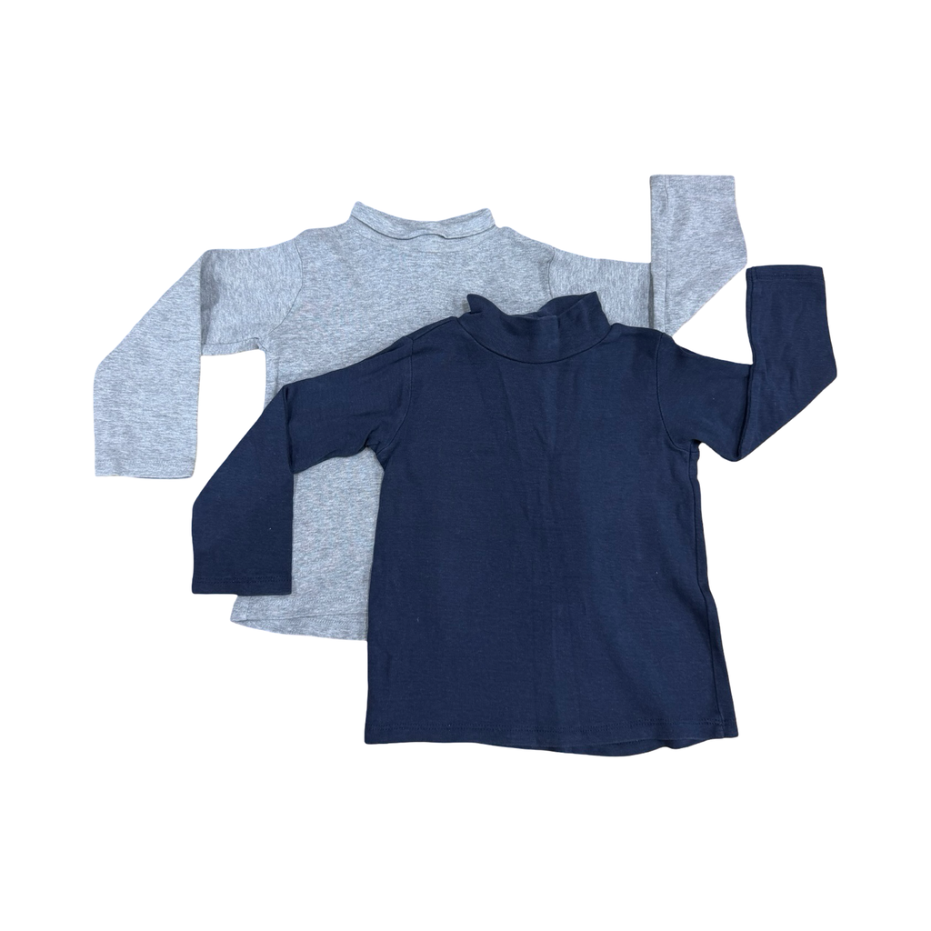 2-3Y 2pc Poloneck navy & grey long sleeve - Zara
