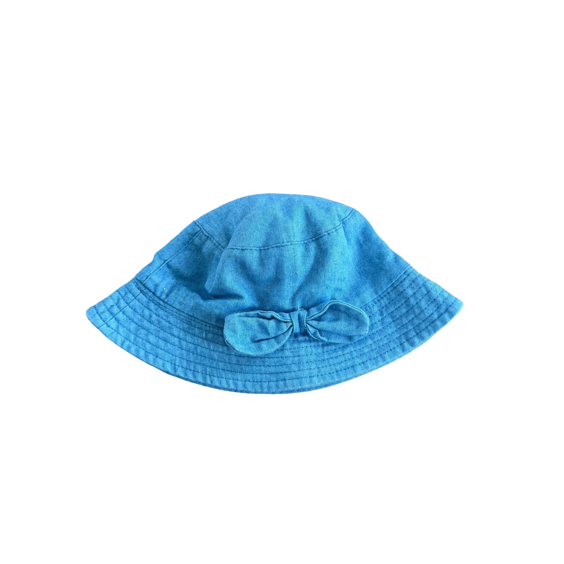 12M Blue Denim bow sun hat - Ackermans