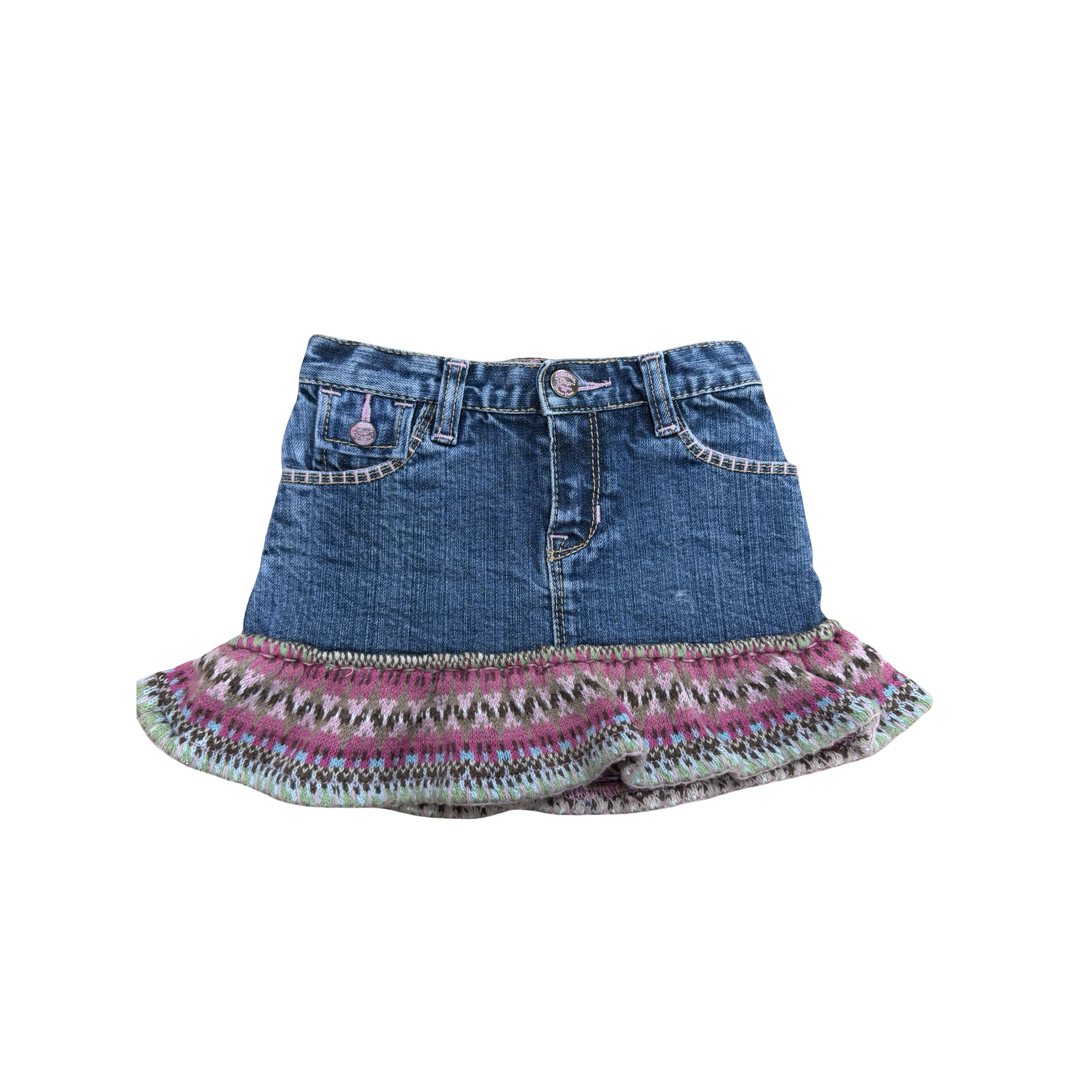2-3Y Denim skirt with knitted detail - GAP