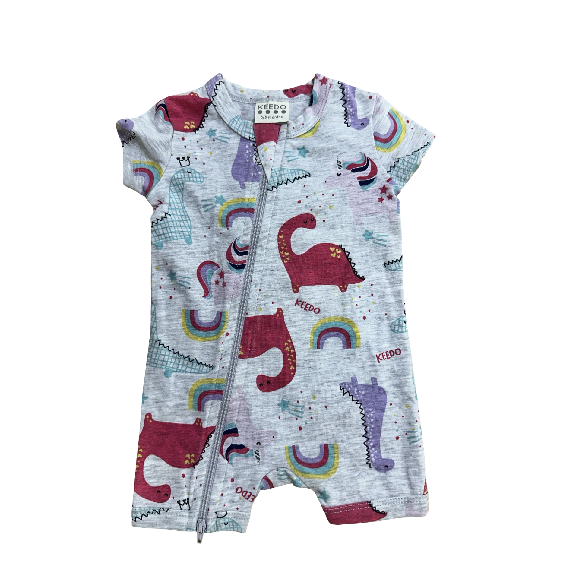 0-3M Dino & Unicorn romper - Keedo