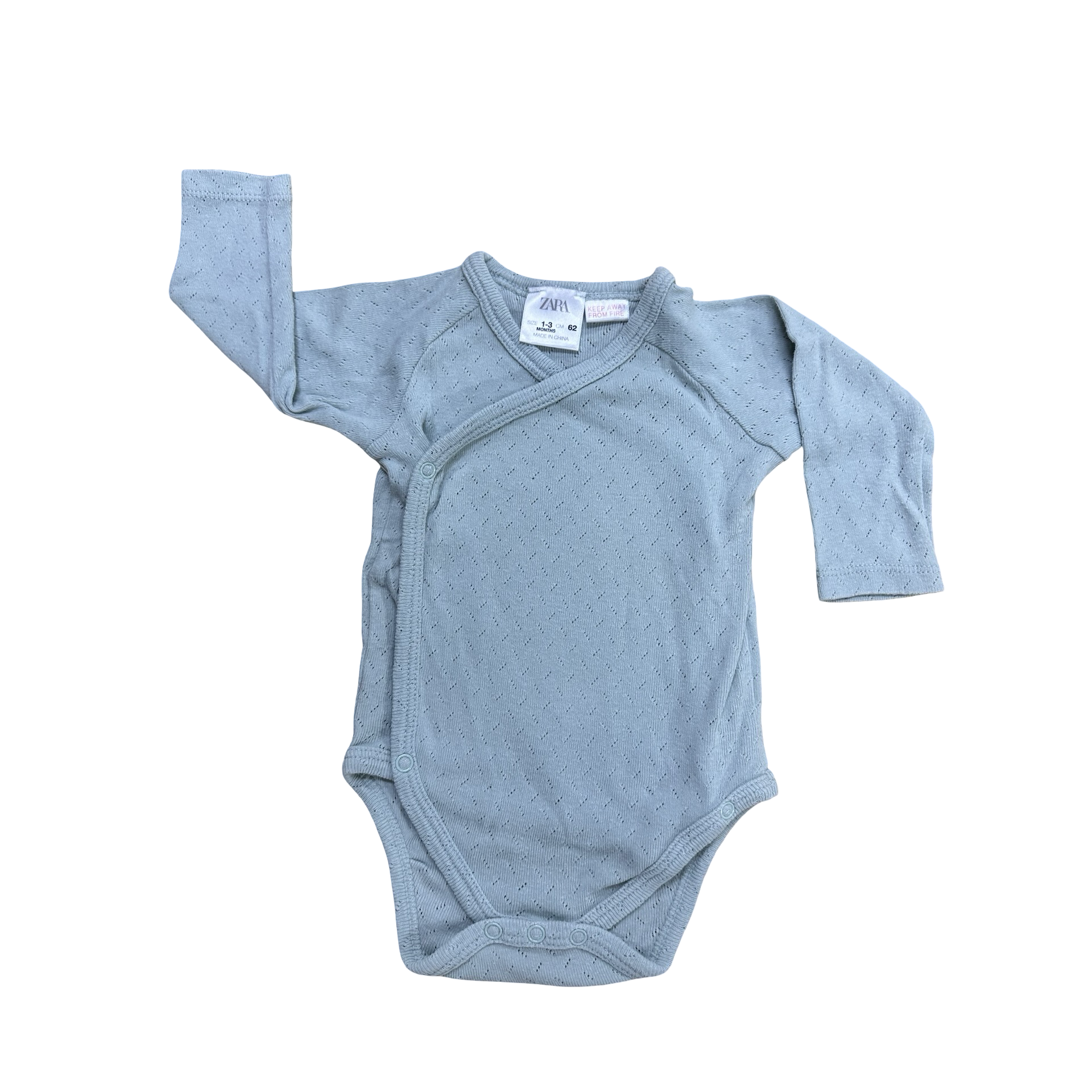 0-3M Light sage Green Classic Knit Bodysuit - Zara