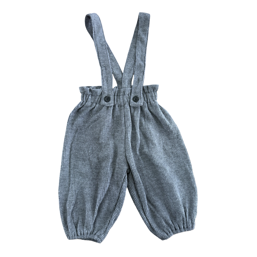 6-12M NEW grey suspender pants - Engepapa