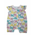 0-3M White & Pastel Crab Snap Romper - Tiny Tots