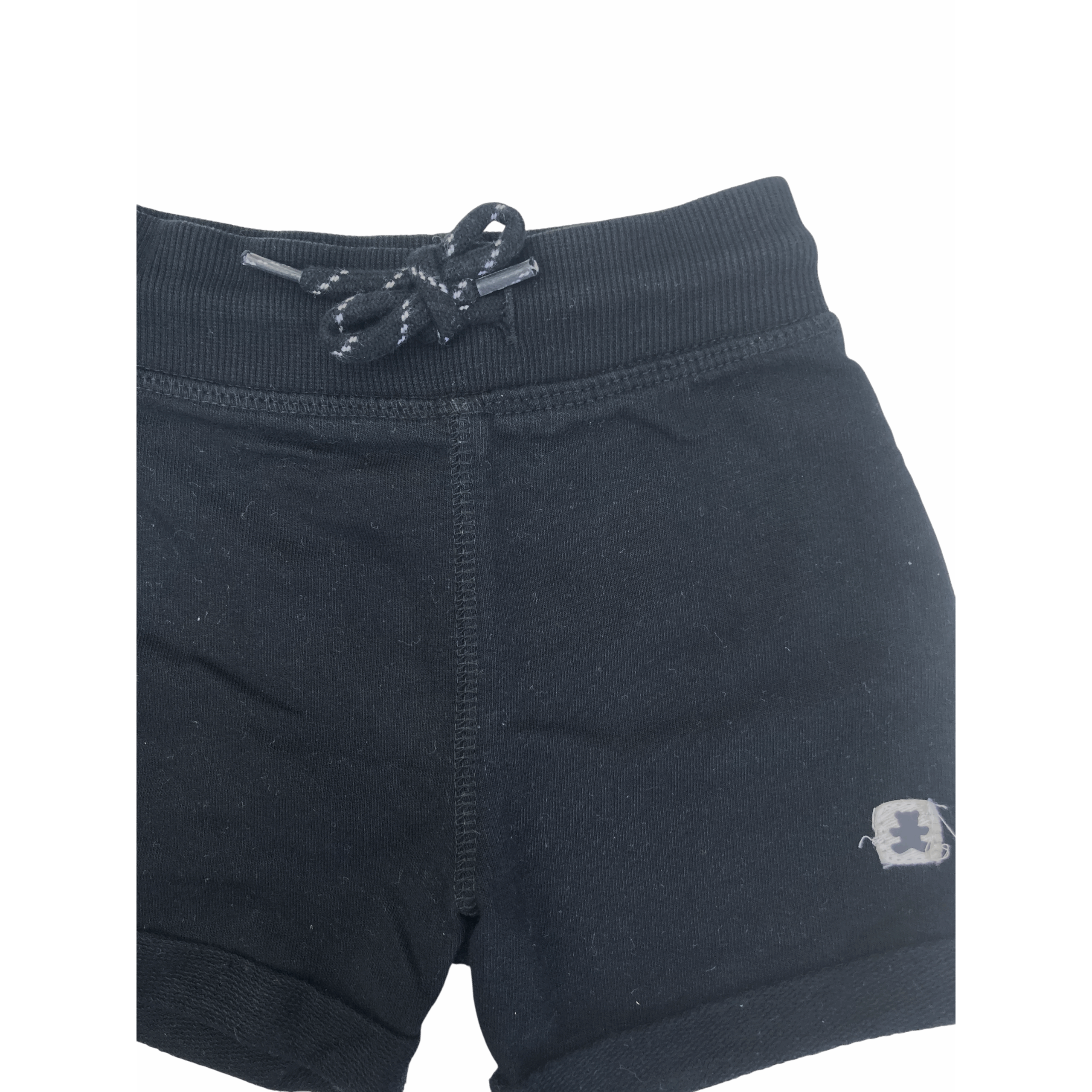 1-3M Black Cotton Drawstring Shorts - Woolworths