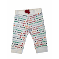 0-3M White Colourful Christmas Leggings - F&F