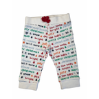 0-3M White Colourful Christmas Leggings - F&F