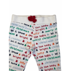 0-3M White Colourful Christmas Leggings - F&F