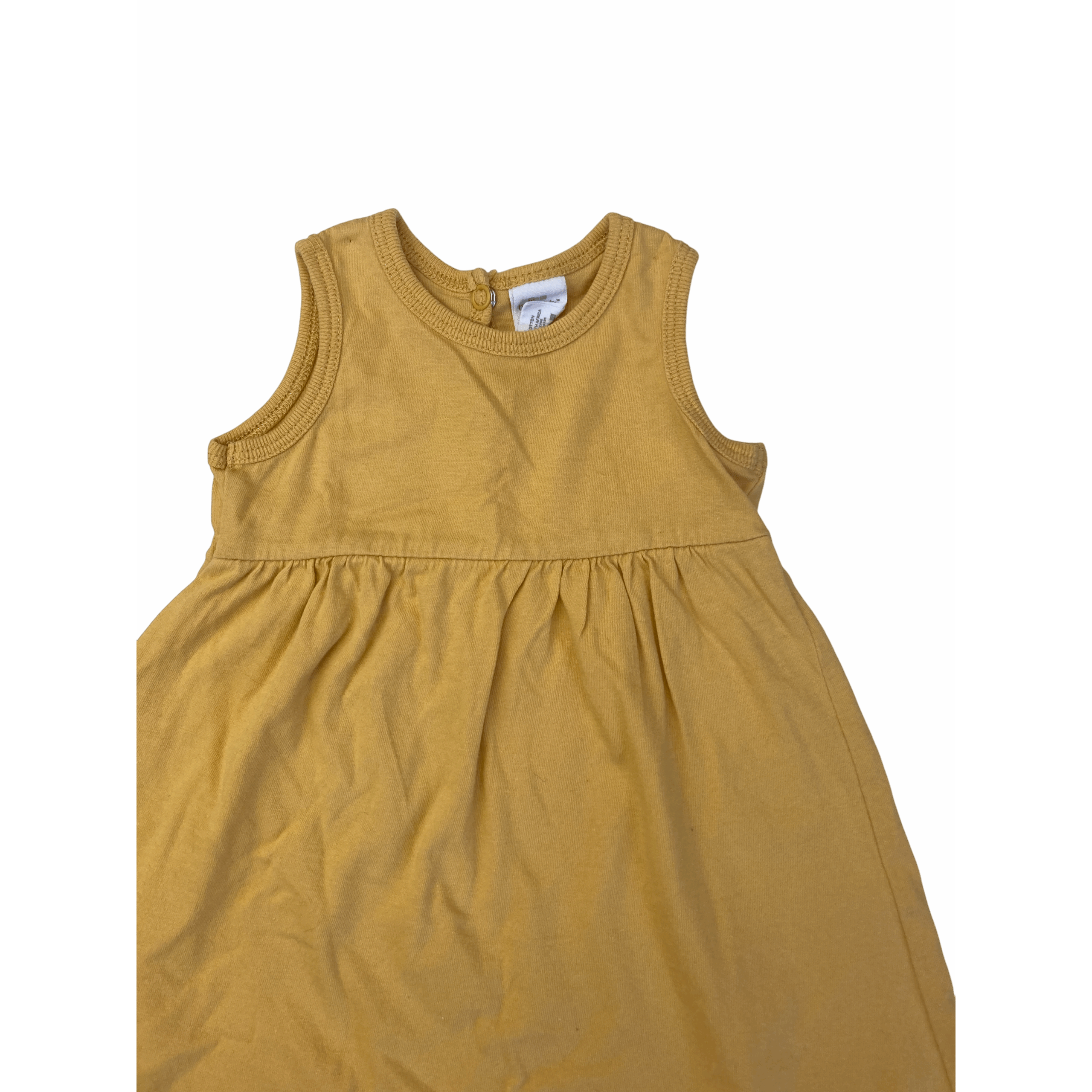 3-6M Mustard Yellow Sleeveless Dress - Tiny Tots