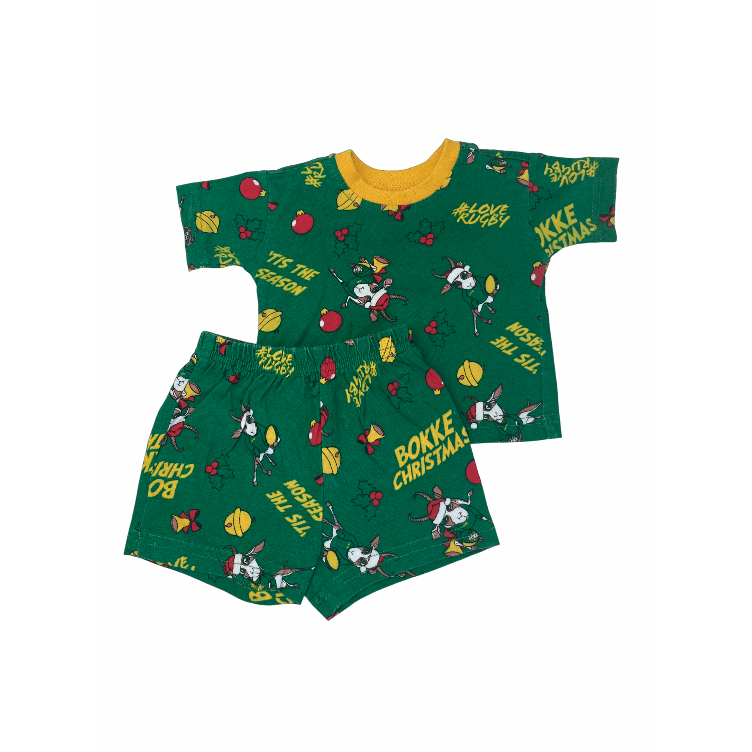 0-3M Green Bokke Christmas Sleep Set - Real