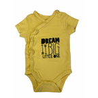 0-3M Yellow & Black "Dream Big Little One" Side Snap Bodysuit - Sunnozy