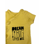 0-3M Yellow & Black "Dream Big Little One" Side Snap Bodysuit - Sunnozy
