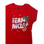 1-3M Red "Team Nice" Mickey Batwing Romper - Disney