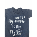 Newborn Grey "My Aunty Is My Stylist" Romper - Woolworths