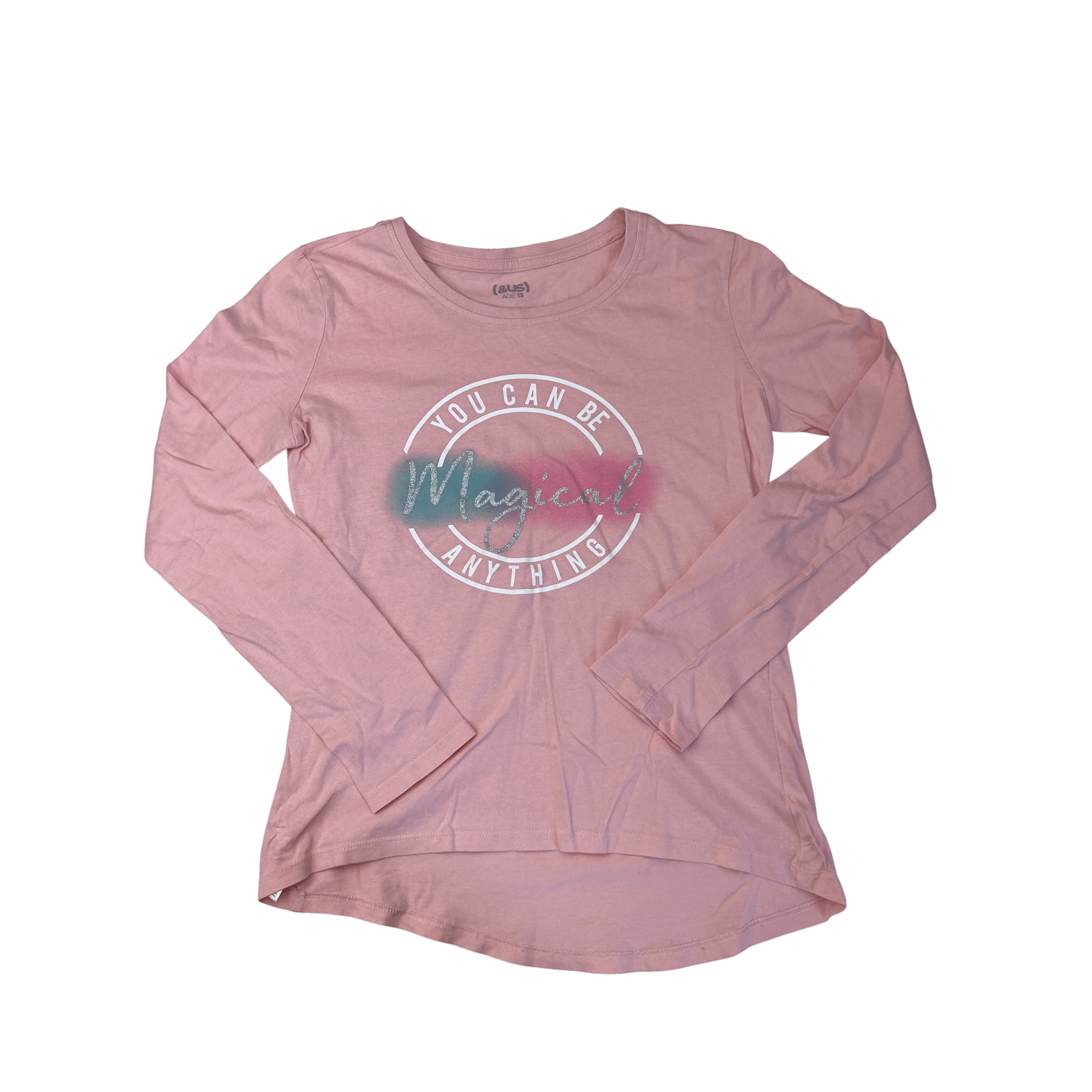 13Y Light Pink Glitter Long Sleeve T Shirt - (& US)
