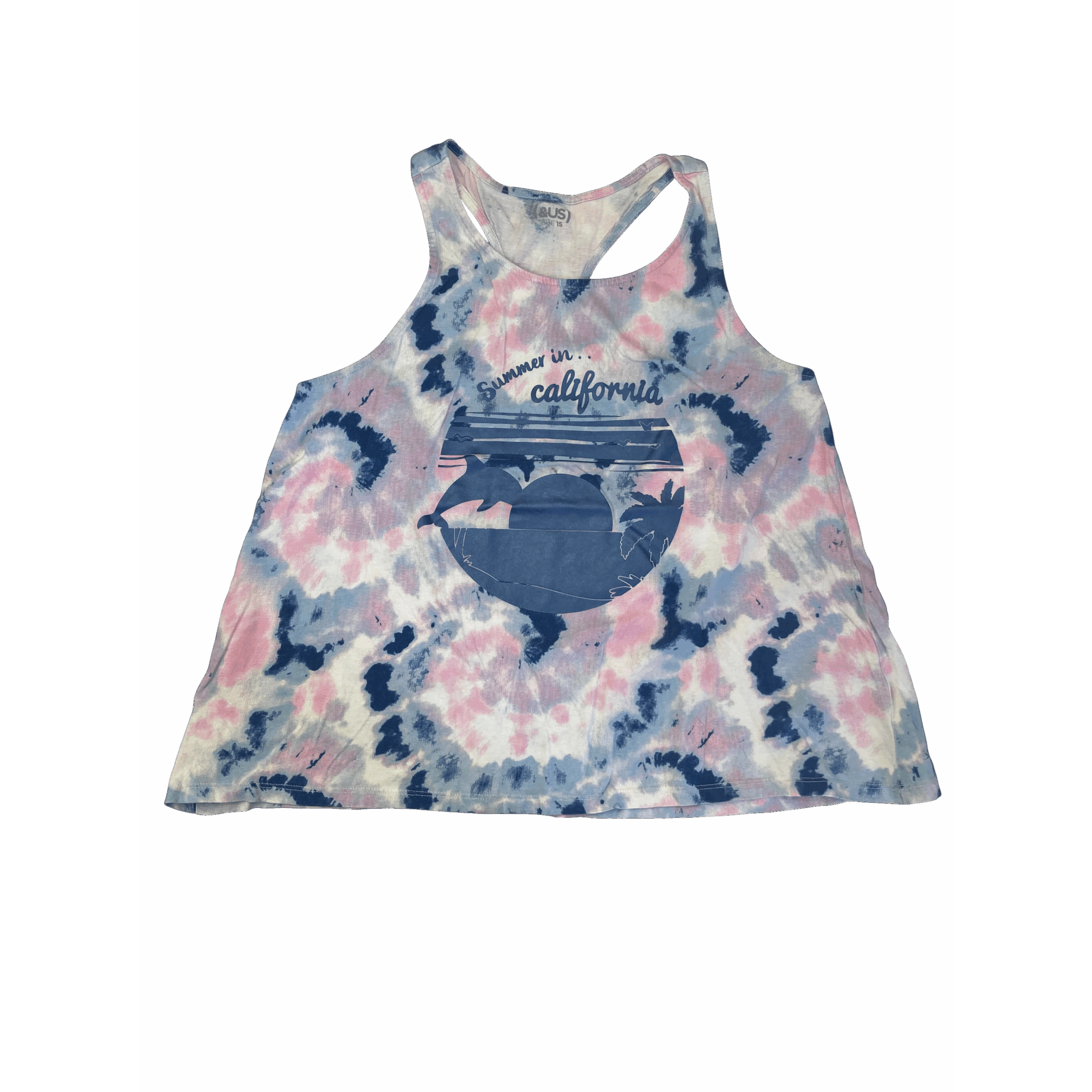 15Y Blue & Pink Tie Dye Tank  Top - (& US)