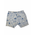 3-6M White & Blue Coastal Stamp Bicycle Shorts - Woolworths