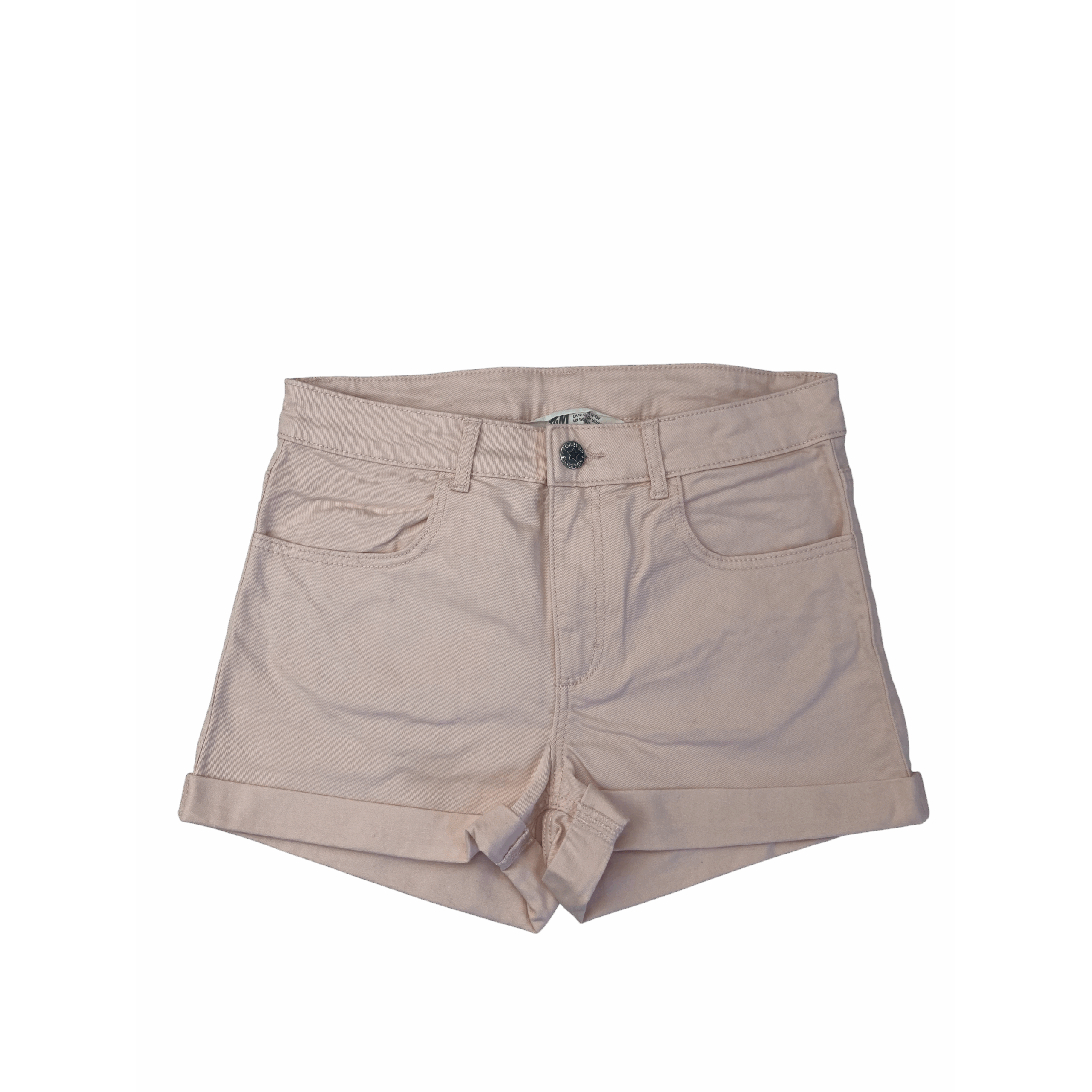 US 12-13Y Light Pink Denim Cuffed Shorts - H&M