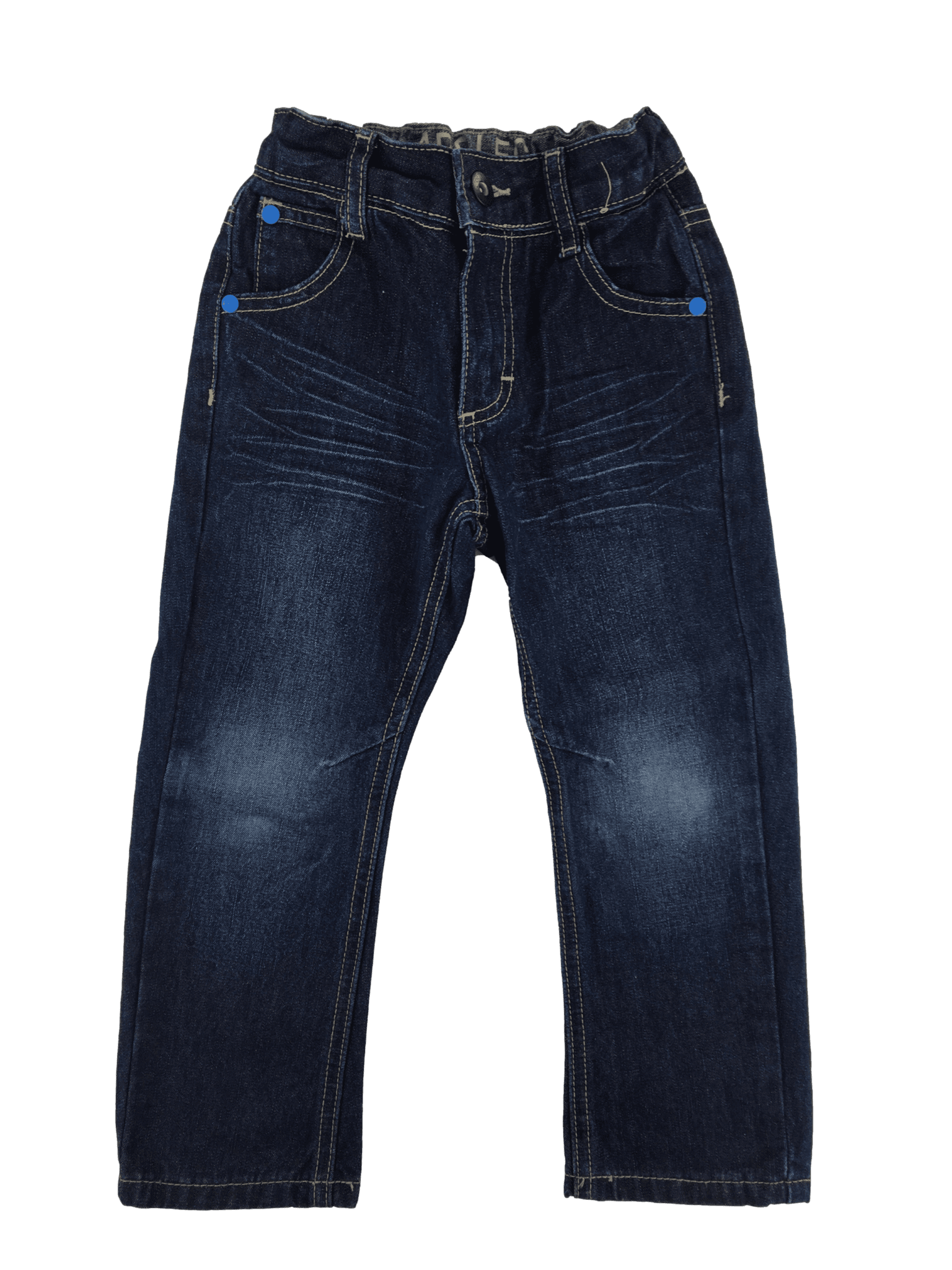 3-4Y Dark Blue Stonewash Arc Leg Denim Jeans - Woolworths - Petit Fox