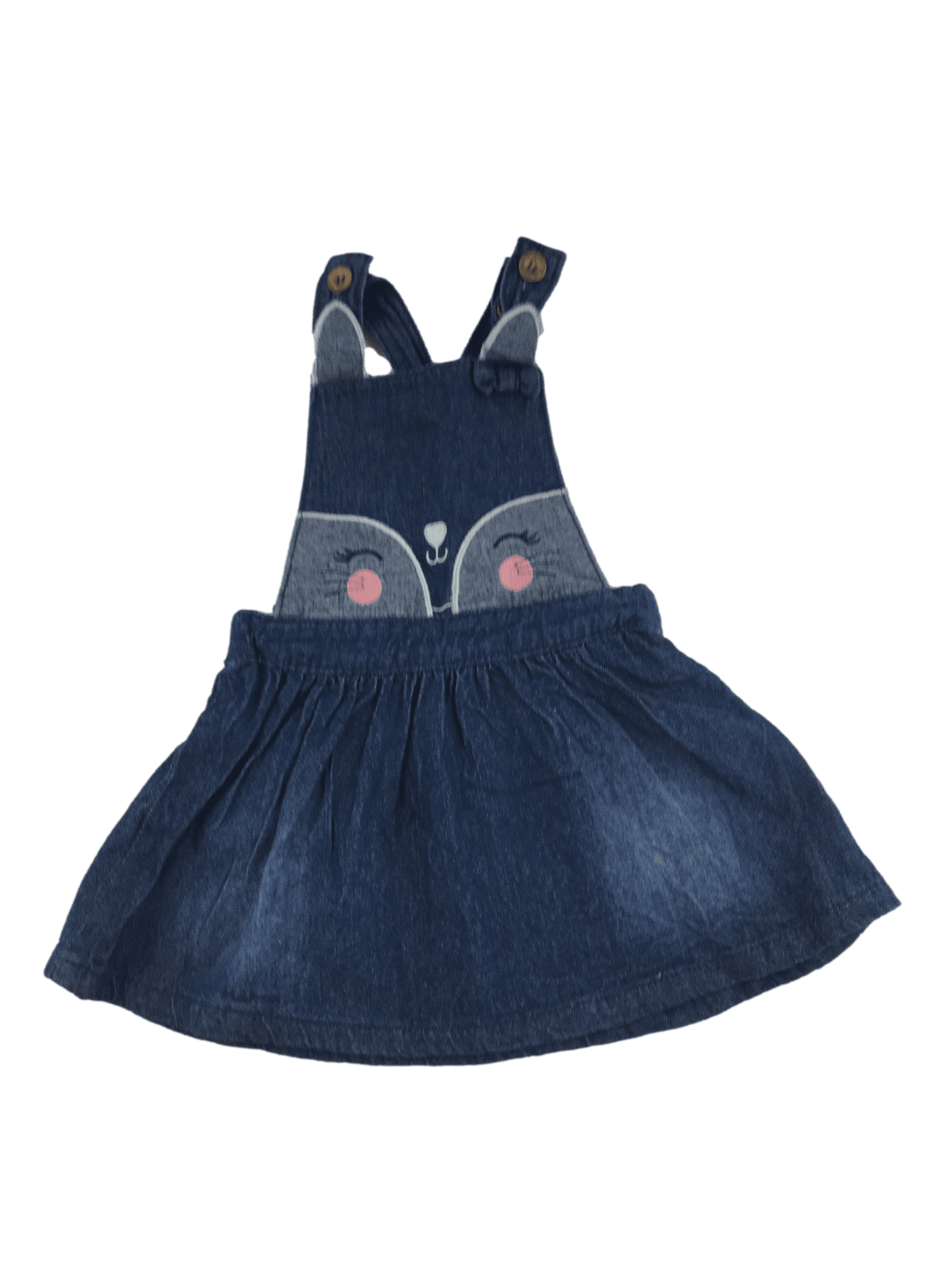 6-12M Denim Cat Dress - Ackermans - Petit Fox