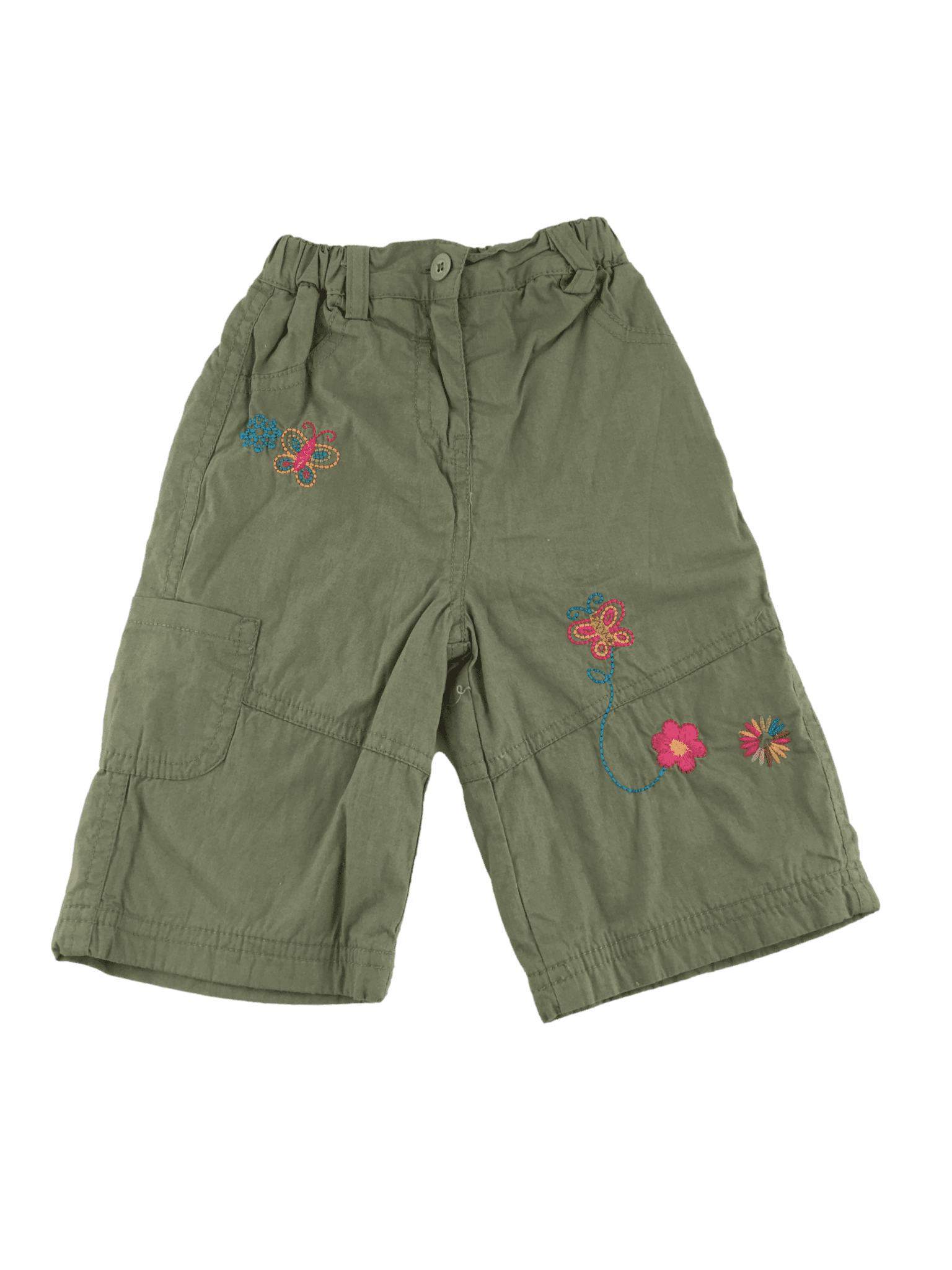 3-6M Green Embroidered Pants - Ackermans - Petit Fox