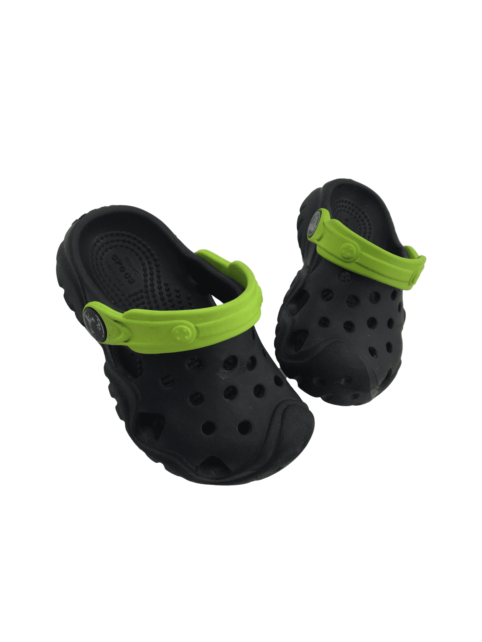 C4 Black & Lime Clogs- Crocs - Petit Fox