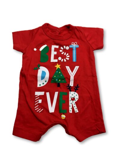NB Red Christmas "Best Day Ever" Romper - Woolworths