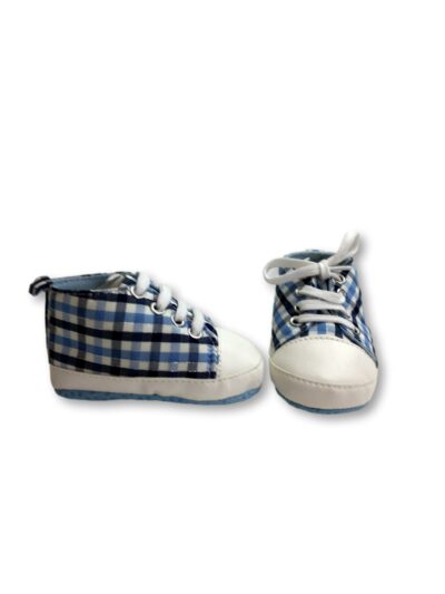 *NEW* 3-6M Blue Gingham Soft Sneakers