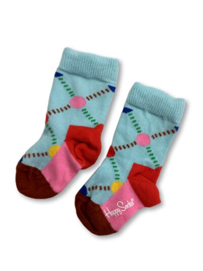 3-6M Blue Christmas Lights Socks - Happy Socks